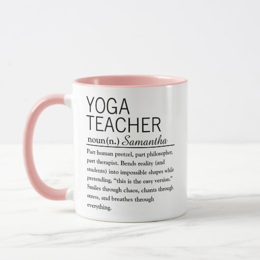 Persoonlijke Yoga Leraren Definitie Mok (Links)