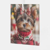 Persoonlijke Yorkie Glas Ornament (Voorkant links)