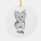 Persoonlijke Yorkie-hond Kerstmis Keramisch Ornament (Voorkant)