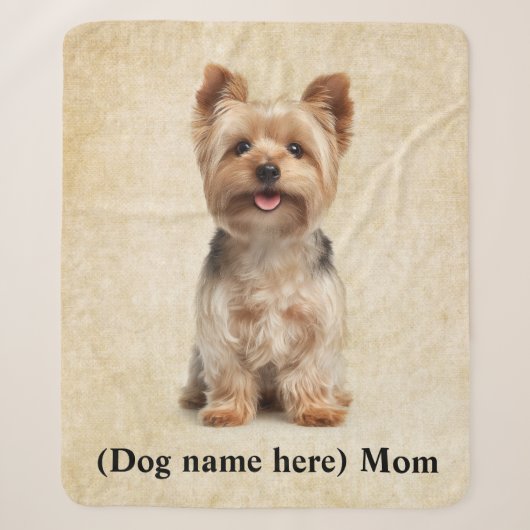 Persoonlijke Yorkie-hond Moeder Sherpa Deken (Voorkant)