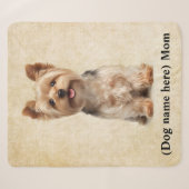 Persoonlijke Yorkie-hond Moeder Sherpa Deken (Voorkant (horizontaal))
