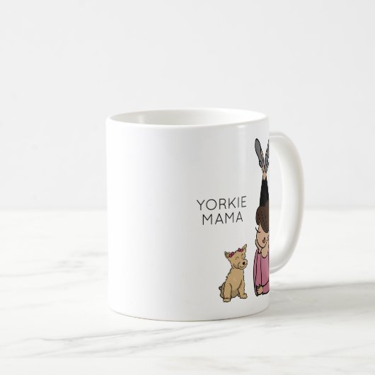 Persoonlijke Yorkie Mama Coffee-Mok Koffiemok (Voorkant rechts)