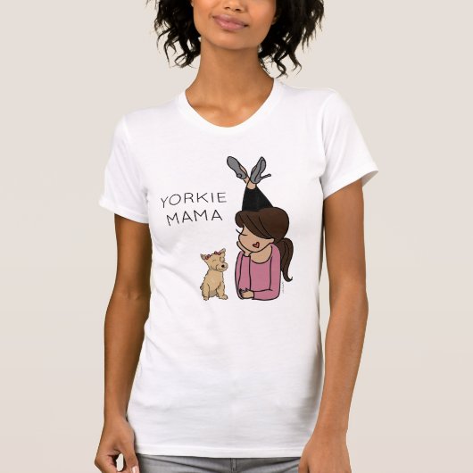 Persoonlijke Yorkie Mama T-Shirt (Voorkant)