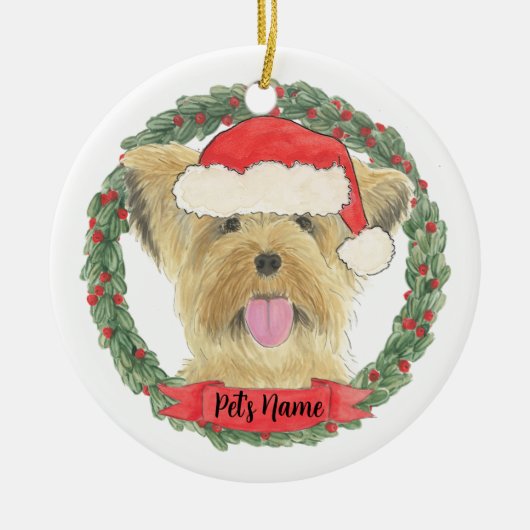 Persoonlijke Yorkie Yorkshire Terrier Keramisch Ornament (Voorkant)