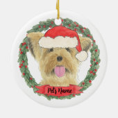 Persoonlijke Yorkie Yorkshire Terrier Keramisch Ornament (Achterkant)