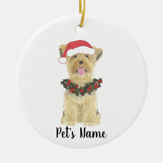 Persoonlijke Yorkshire Terrier Keramisch Ornament (Voorkant)