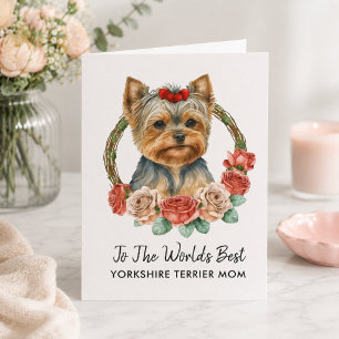 Persoonlijke Yorkshire Terrier Moeder Moederdag Feestdagen Kaart