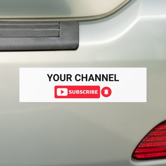 Persoonlijke YouTube-kanaalnaam op maat Bumpersticker (Op auto)