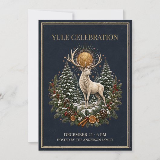 Persoonlijke Yule Winterzonnewende Uitnodiging (Voorkant)