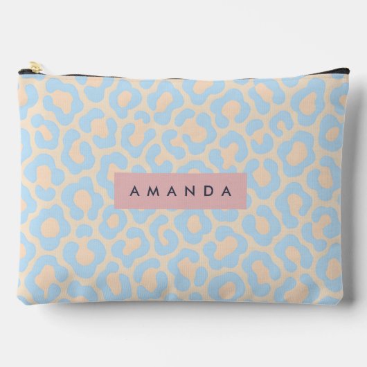 Persoonlijke Zachte Blauwe Luipaardprint Etui (Voorkant)