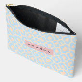 Persoonlijke Zachte Blauwe Luipaardprint Etui (Open)