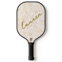 Persoonlijke zachte bloemenaam Pickleball-ontwerp