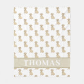 Persoonlijke Zachte Crème Dachshund Dekbed Fleece Deken (Voorkant)