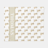 Persoonlijke Zachte Crème Dachshund Dekbed Fleece Deken (Voorkant (Horizontaal))