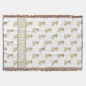 Persoonlijke Zachte Crème Dachshund Deken (Voorkant)