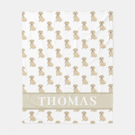 Persoonlijke Zachte Crème Dachshund Fleece Deken