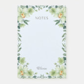 Persoonlijke zachte groene bloemige botanische post-it® notes (Voorkant)
