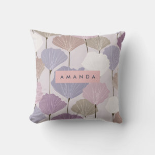 Persoonlijke zachte mauve en lila bloemrijke elega kussen