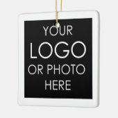Persoonlijke Zakelijke Aangepaste Vierkante Logo K Keramisch Ornament (Links)