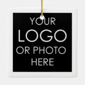 Persoonlijke Zakelijke Aangepaste Vierkante Logo K Keramisch Ornament (Achterkant)