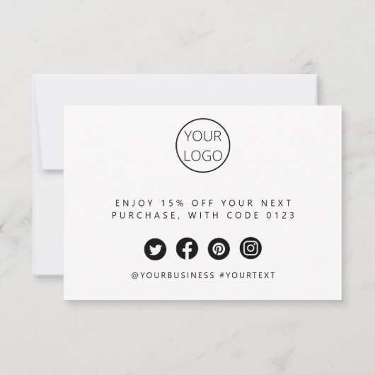 Persoonlijke zakelijke dank bedankkaart (Achterkant)