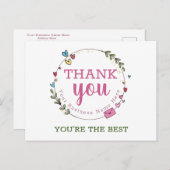 Persoonlijke zakelijke dank briefkaart (Voorkant / Achterkant)