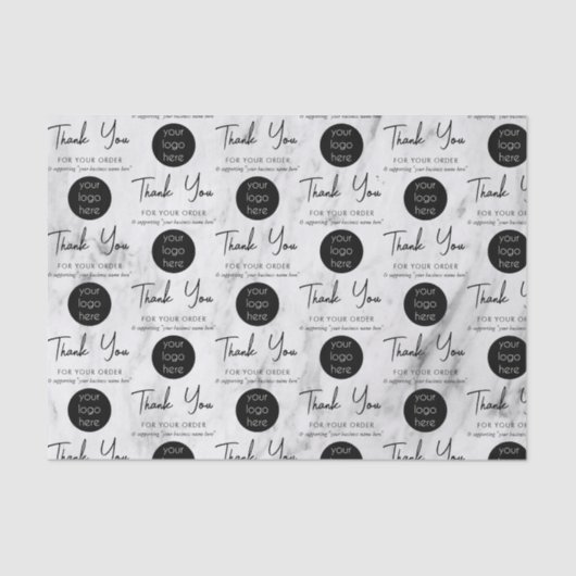 Persoonlijke zakelijke dank Logo Marmer Tissuepapier (Voorkant)