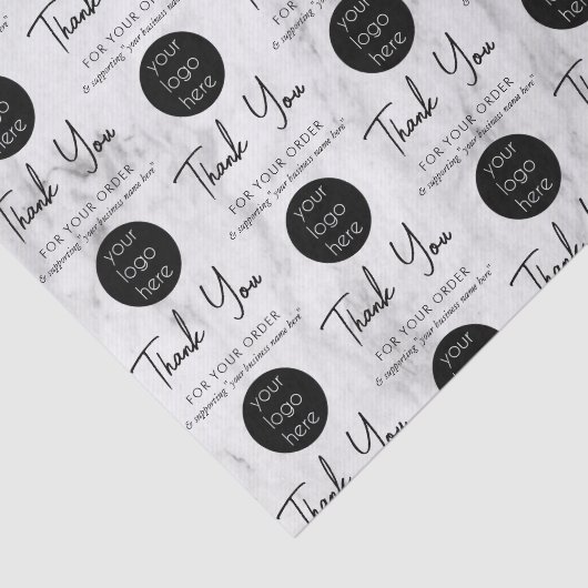 Persoonlijke zakelijke dank Logo Marmer Tissuepapier (Detail)