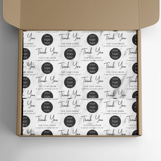 Persoonlijke zakelijke dank Logo Marmer Tissuepapier