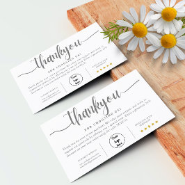 Persoonlijke zakelijke dank visitekaartje