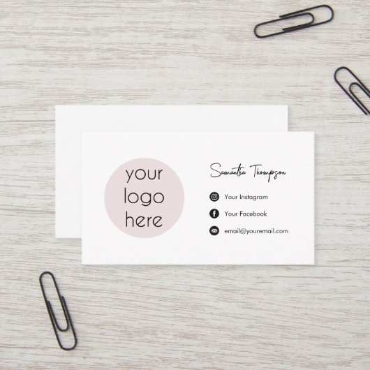 Persoonlijke zakelijke Logo sociale media Visitekaartje (Voorkant / Achterkant in situ)