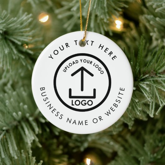 Persoonlijke Zakelijke Logo Tekst Kerstmis Keramisch Ornament (Boom)