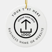 Persoonlijke Zakelijke Logo Tekst Kerstmis Keramisch Ornament (Voorkant)
