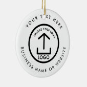 Persoonlijke Zakelijke Logo Tekst QR Code Kerstmis Keramisch Ornament (Rechts)