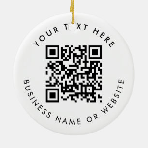 Persoonlijke Zakelijke Logo Tekst QR Code Kerstmis Keramisch Ornament