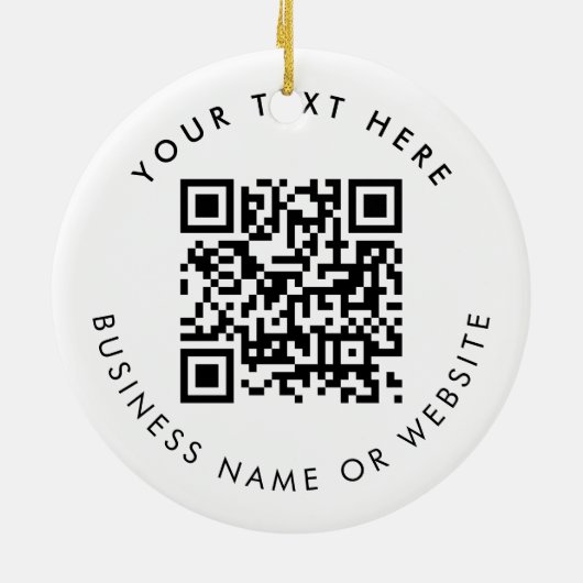 Persoonlijke Zakelijke Logo Tekst QR Code Kerstmis Keramisch Ornament (Achterkant)