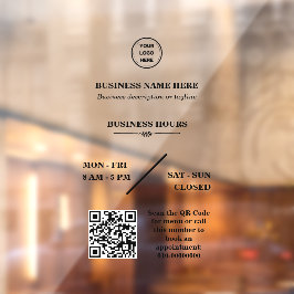Persoonlijke Zakelijke Logo Winkel Openingstijden  Raamsticker