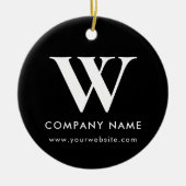 Persoonlijke Zakelijke Monogram Logo Website Keramisch Ornament (Voorkant)