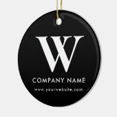Persoonlijke Zakelijke Monogram Logo Website Keramisch Ornament (Links)