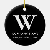 Persoonlijke Zakelijke Monogram Logo Website Keramisch Ornament (Achterkant)