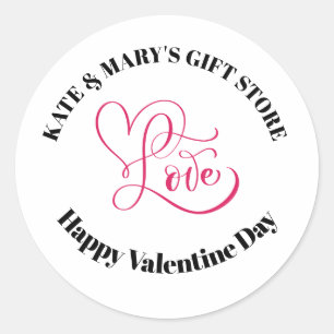 Persoonlijke Zakelijke Naam Gelukkige Valentijnsda Ronde Sticker
