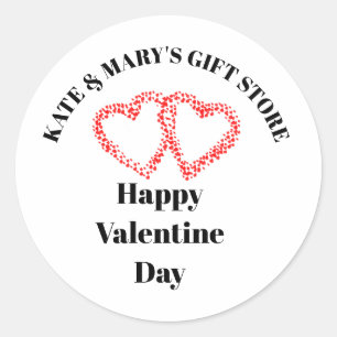 Persoonlijke Zakelijke Naam Gelukkige Valentijnsda Ronde Sticker