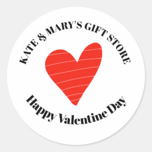 Persoonlijke Zakelijke Naam Gelukkige Valentijnsda Ronde Sticker
