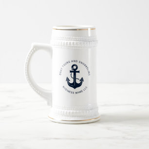 Persoonlijke Zakelijke Nautilische Blauwe Anker Bierpul