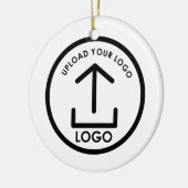 Persoonlijke Zakelijke Op maat Gemaakte Ronde Logo Keramisch Ornament (Links)
