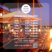 Persoonlijke Zakelijke Openingsuren logo qr-code  Raamsticker