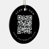 Persoonlijke Zakelijke QR Code Website Kerstmis Keramisch Ornament (Rechts)