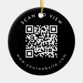 Persoonlijke Zakelijke QR Code Website Kerstmis Keramisch Ornament (Voorkant)