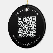 Persoonlijke Zakelijke QR Code Website Kerstmis Keramisch Ornament (Links)