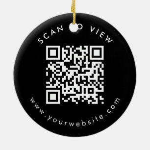 Persoonlijke Zakelijke QR Code Website Kerstmis Keramisch Ornament